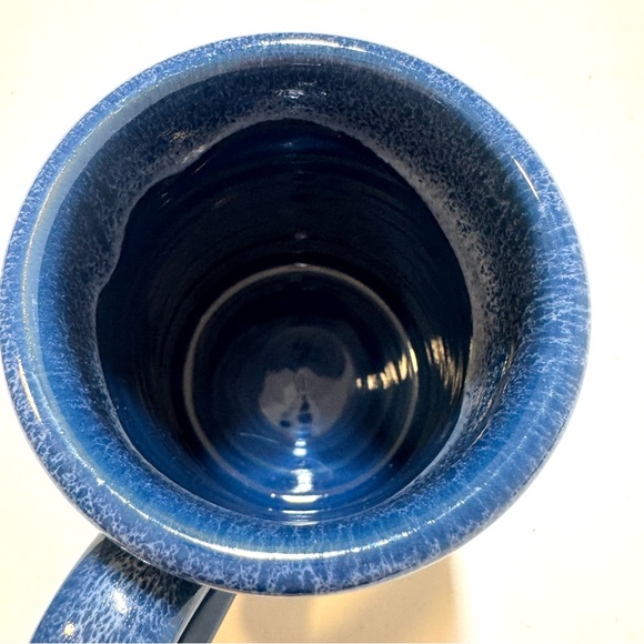 Bones Coffee Co Deneen Pottery 2018 Christmas Candy Land Mug Cup Blue Drip Glaze - Picture 9 of 9